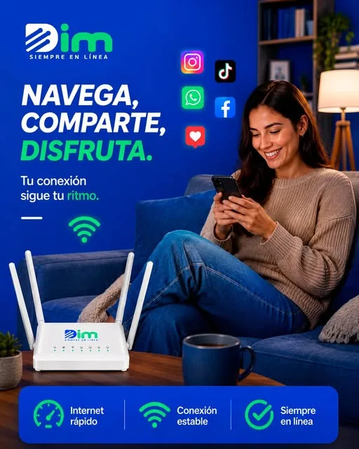 DIM: navega, comparte y disfruta con internet fibra óptica